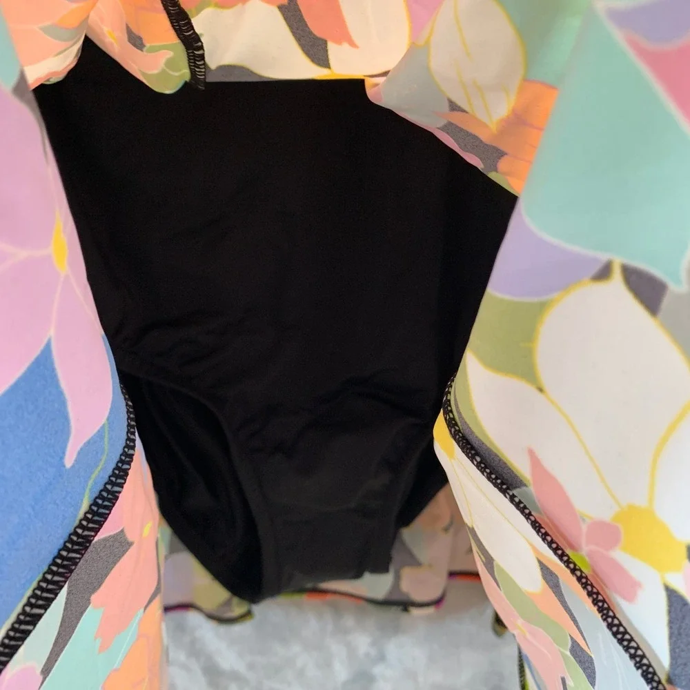 Swim Solutions Floral Thigh Minimizer Swimdress Multi Color Size 12 60200106
